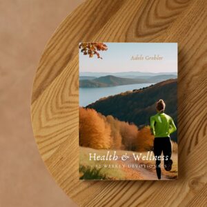 Health and wellness devotional book on table
